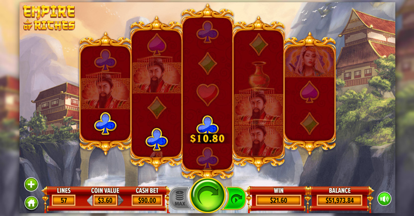 game screenshot from dragongaming's empire of riches slot game