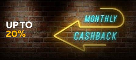 20 percent monthly cashback