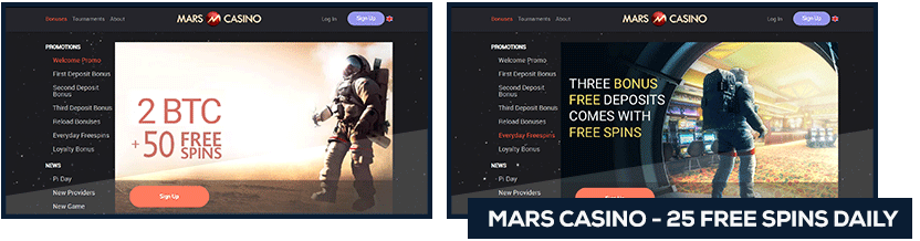 mars casino free spins