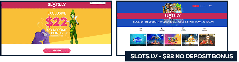 Slots.lv No Deposit Bonus