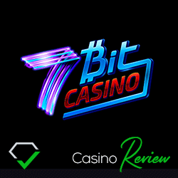 Screenshot of 7Bit Casino homepage showing game lobby and promotions