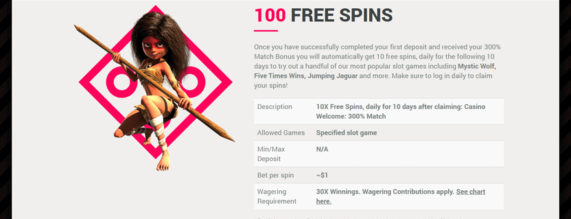 sports and casino com 100 free spins promotion