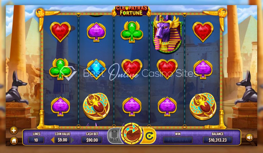 screenshot from dragongaming's cleopatra's fortune slot game