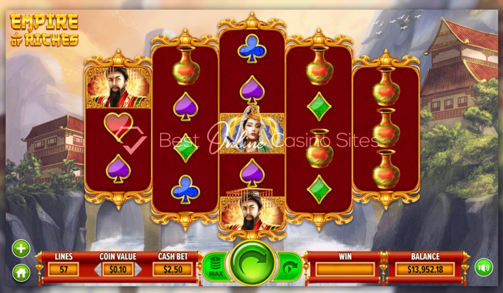 screenshot from dragongaming's empire of riches slot game