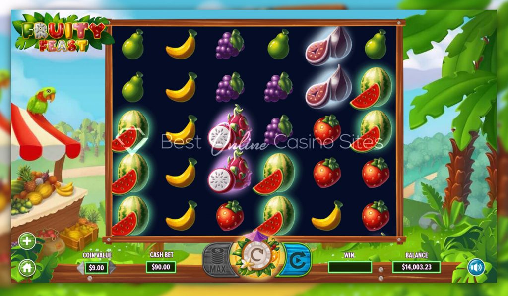 screenshot from dragongaming's fruity feast slot game