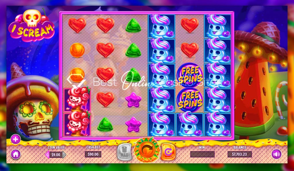 screenshot from dragongaming's iscream slot game