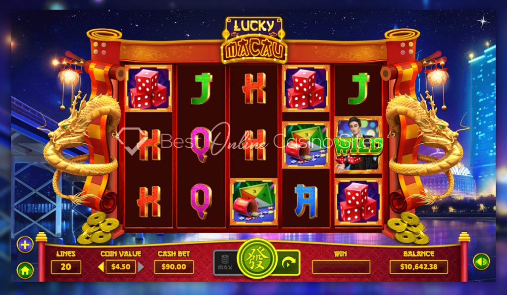 screenshot from dragongaming's lucky macau slot game