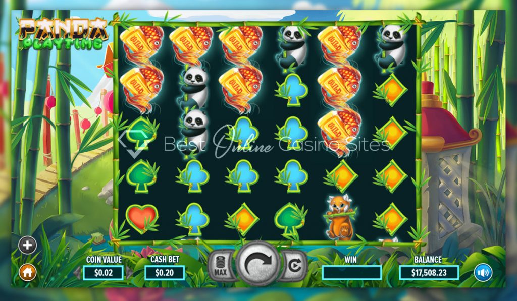 screenshot from dragongaming's panda playtime slot game