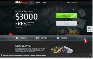 Club World Casino website