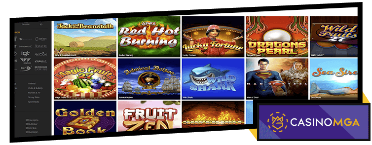 CasinoMGA Games Selection